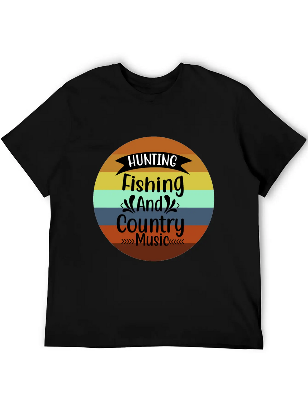 HUNT FISH COUNTRY MUSIC Essential Cotton Tee For Daily Outfits – Unisex Style