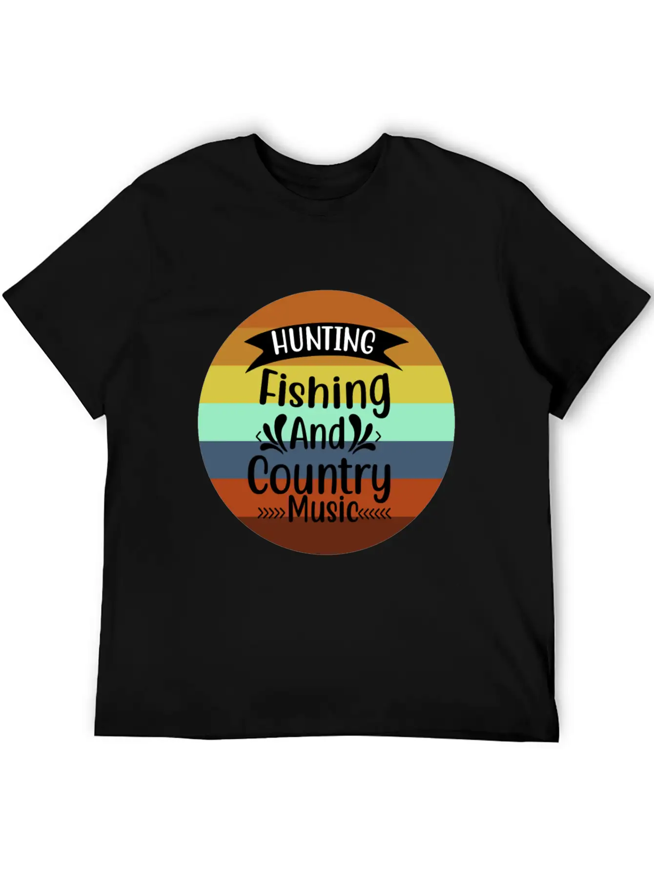 HUNT FISH COUNTRY MUSIC Essential Cotton Tee For Daily Outfits – Unisex Style