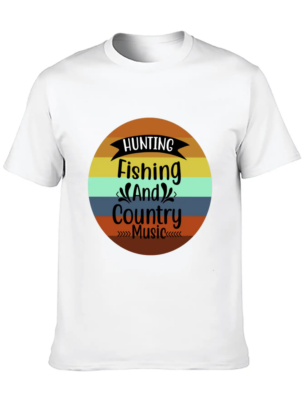 HUNT FISH COUNTRY MUSIC Essential Cotton Tee For Daily Outfits – Unisex Style