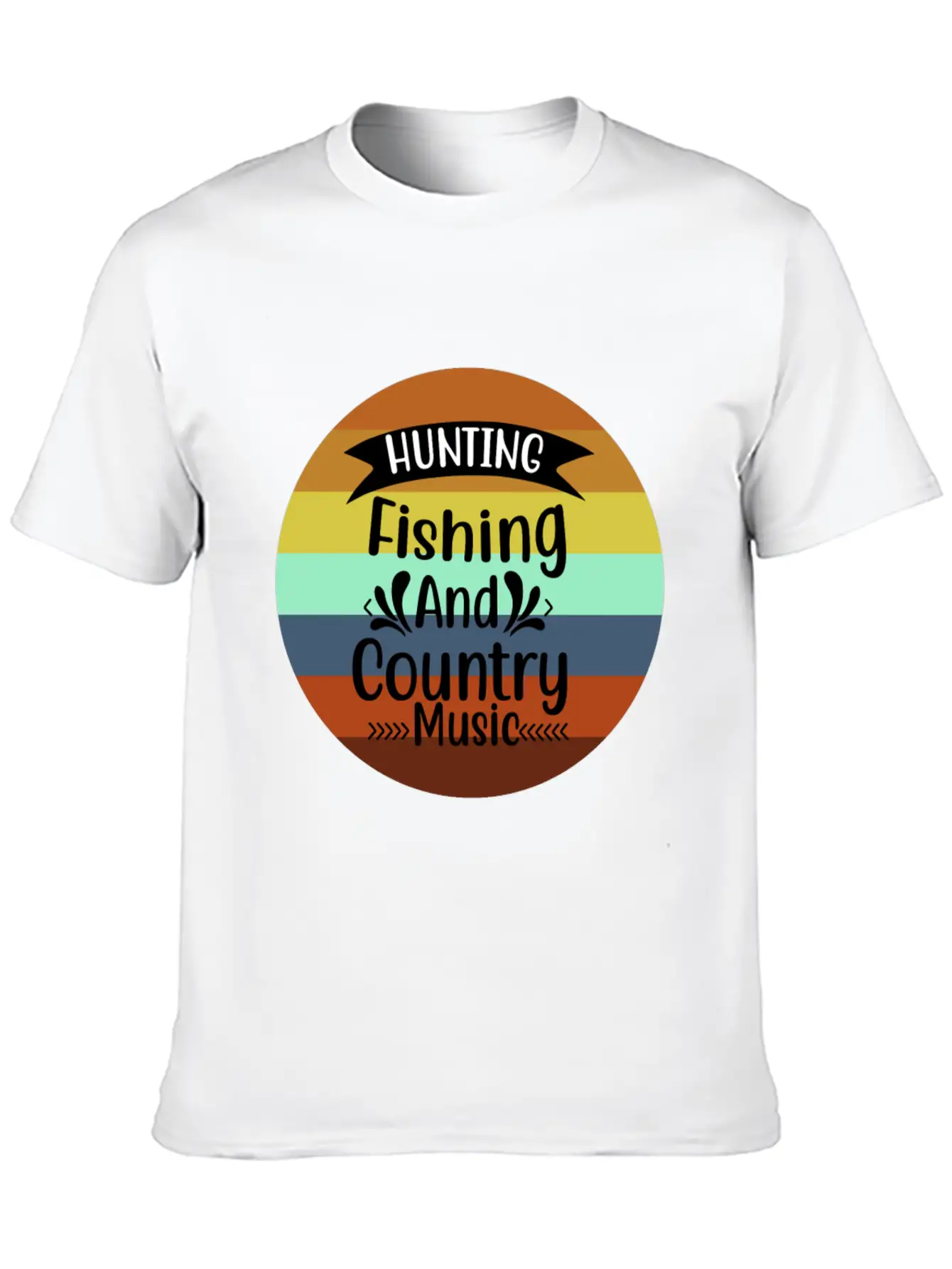 HUNT FISH COUNTRY MUSIC Essential Cotton Tee For Daily Outfits – Unisex Style