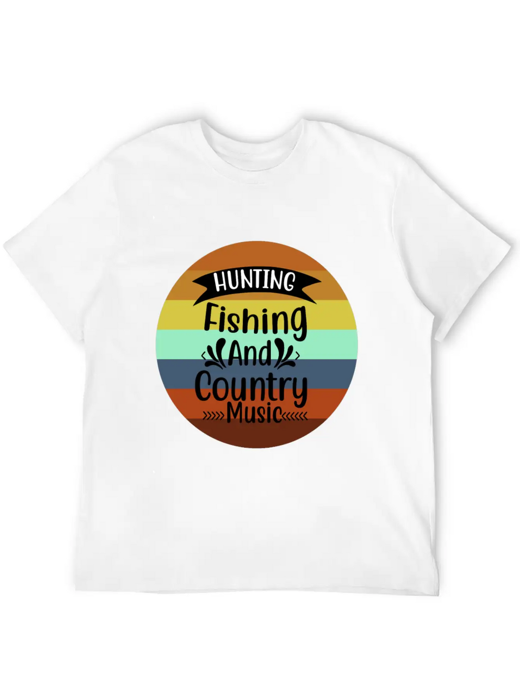 HUNT FISH COUNTRY MUSIC Essential Cotton Tee For Daily Outfits – Unisex Style