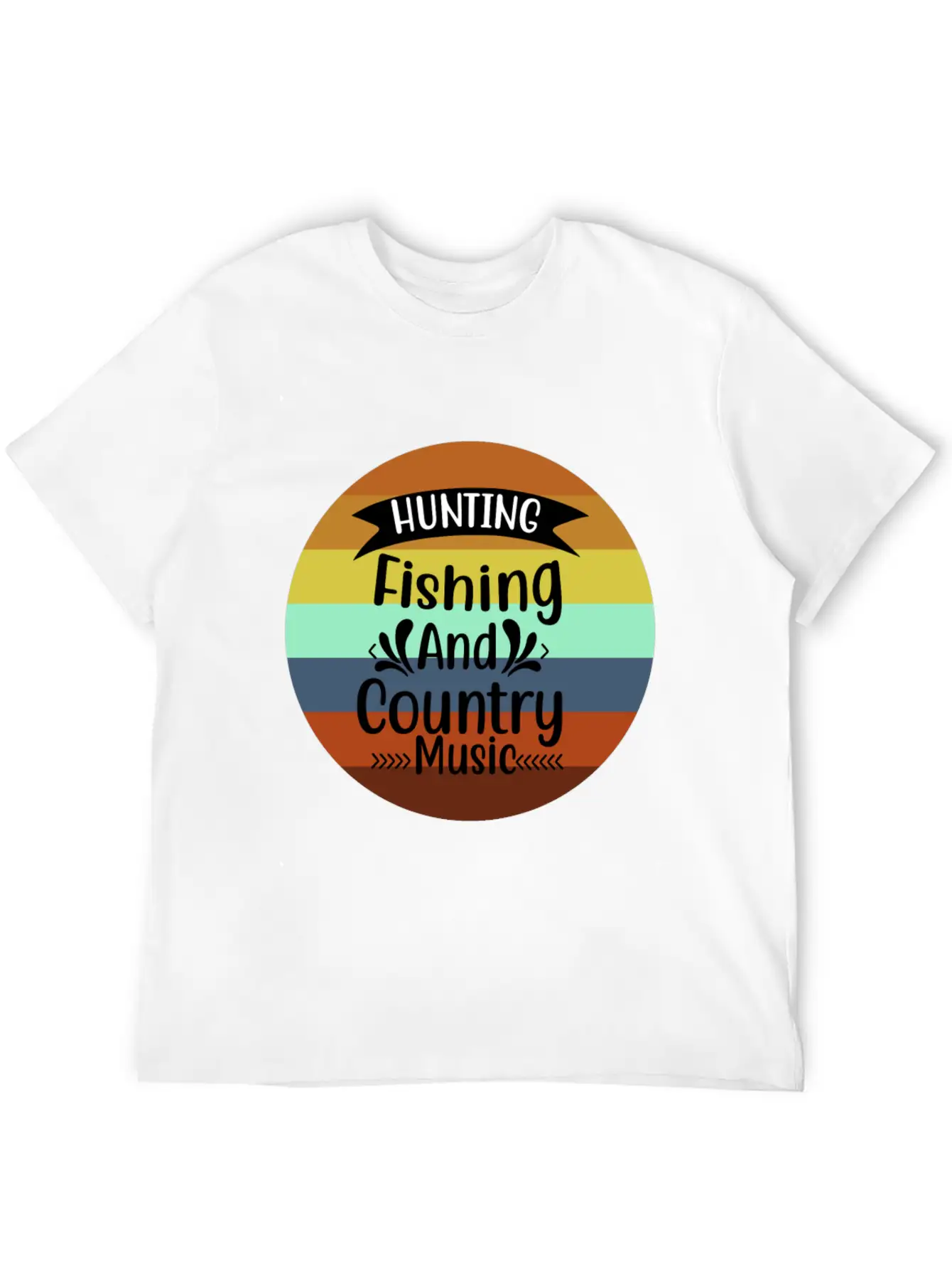 HUNT FISH COUNTRY MUSIC Essential Cotton Tee For Daily Outfits – Unisex Style