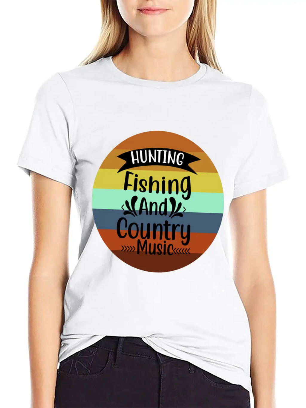 HUNT FISH COUNTRY MUSIC Essential Cotton Tee For Daily Outfits – Unisex Style