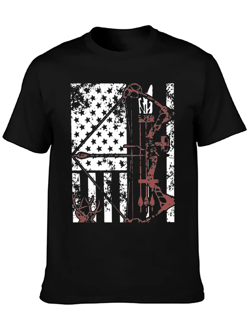 Hunting Shirt With American Flag Casual Graphic T-Shirt – Simple And Comfortable Daily Wear