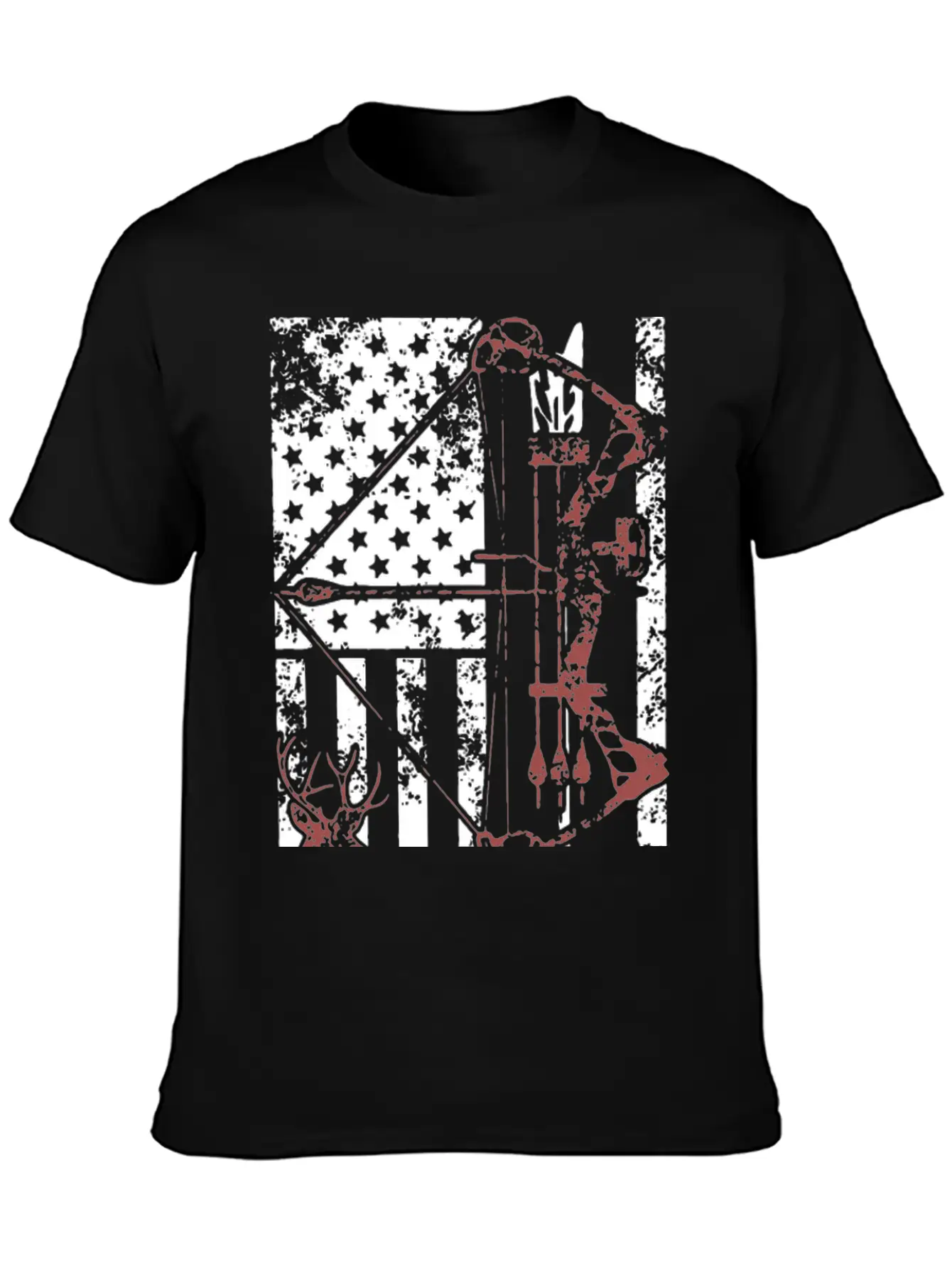 Hunting Shirt With American Flag Casual Graphic T-Shirt – Simple And Comfortable Daily Wear