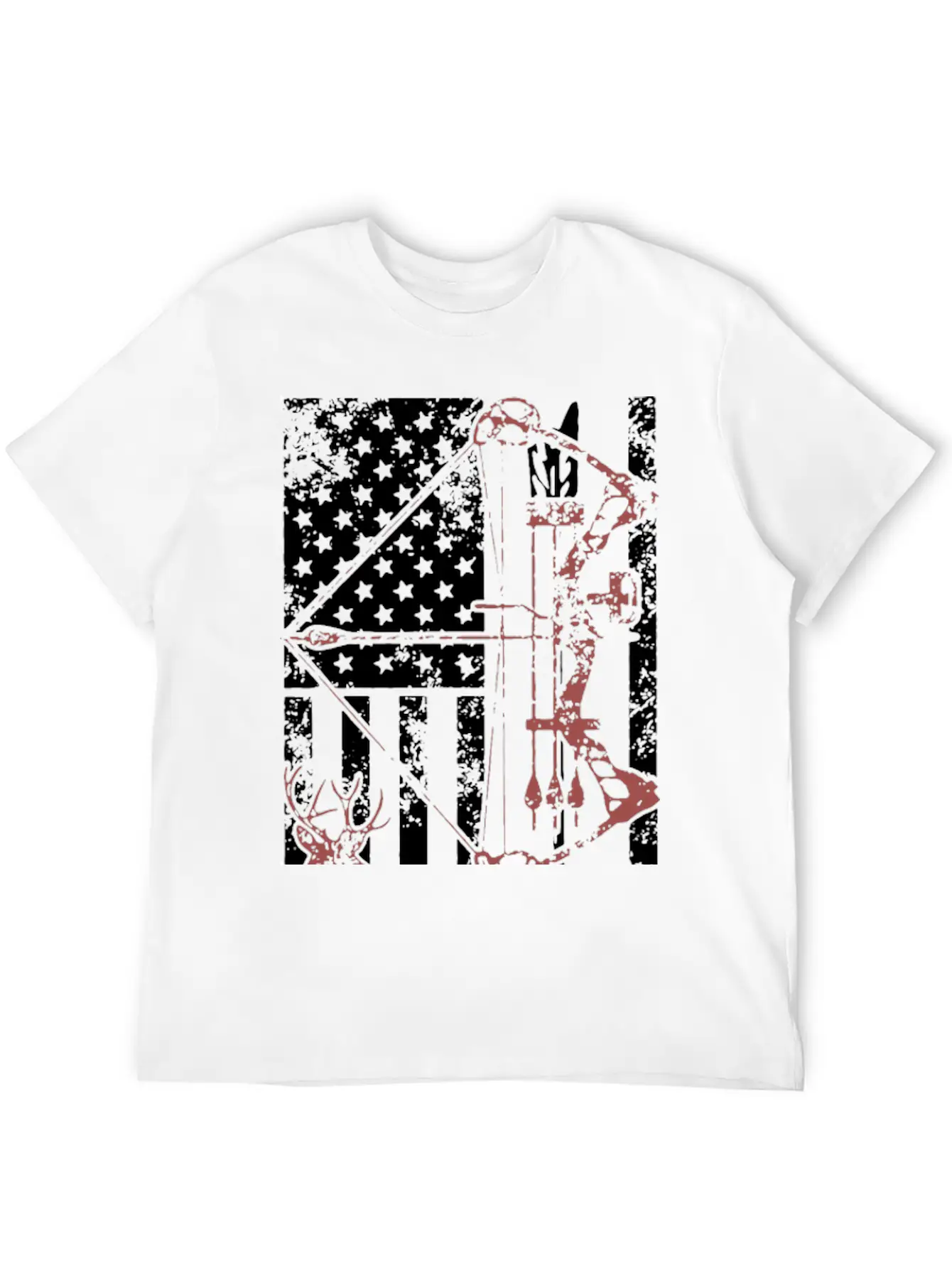Hunting Shirt With American Flag Casual Graphic T-Shirt – Simple And Comfortable Daily Wear