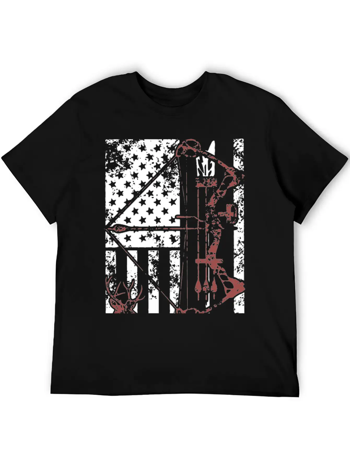 Hunting Shirt With American Flag Casual Graphic T-Shirt – Simple And Comfortable Daily Wear