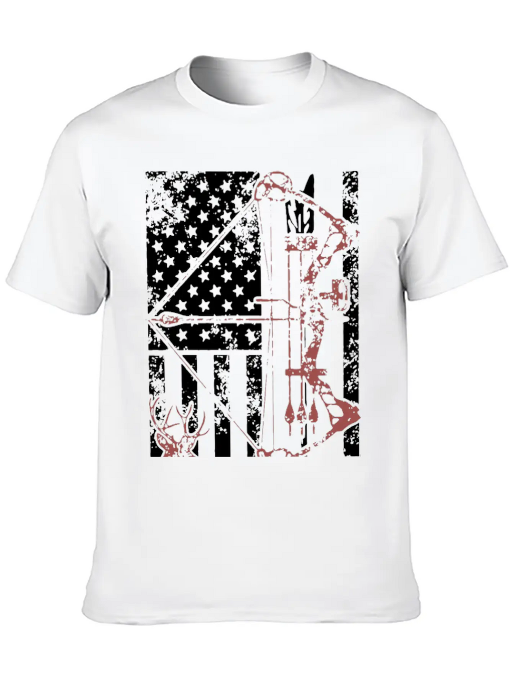 Hunting Shirt With American Flag Casual Graphic T-Shirt – Simple And Comfortable Daily Wear