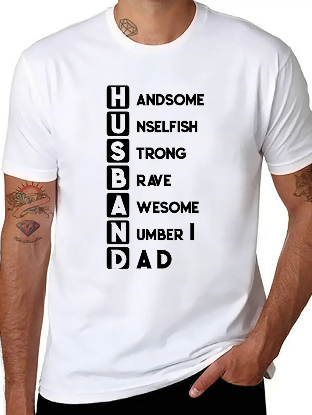 Husband Dad Handsome Unselfish Strong Brave Unisex Short Sleeve Soft Cotton T-Shirt – Casual Everyday Wear