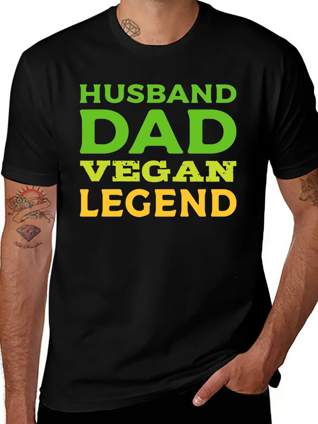 Husband Dad Vegan Loving Husband Gift Unisex Casual T-Shirt – Clean Design For Daily Comfort
