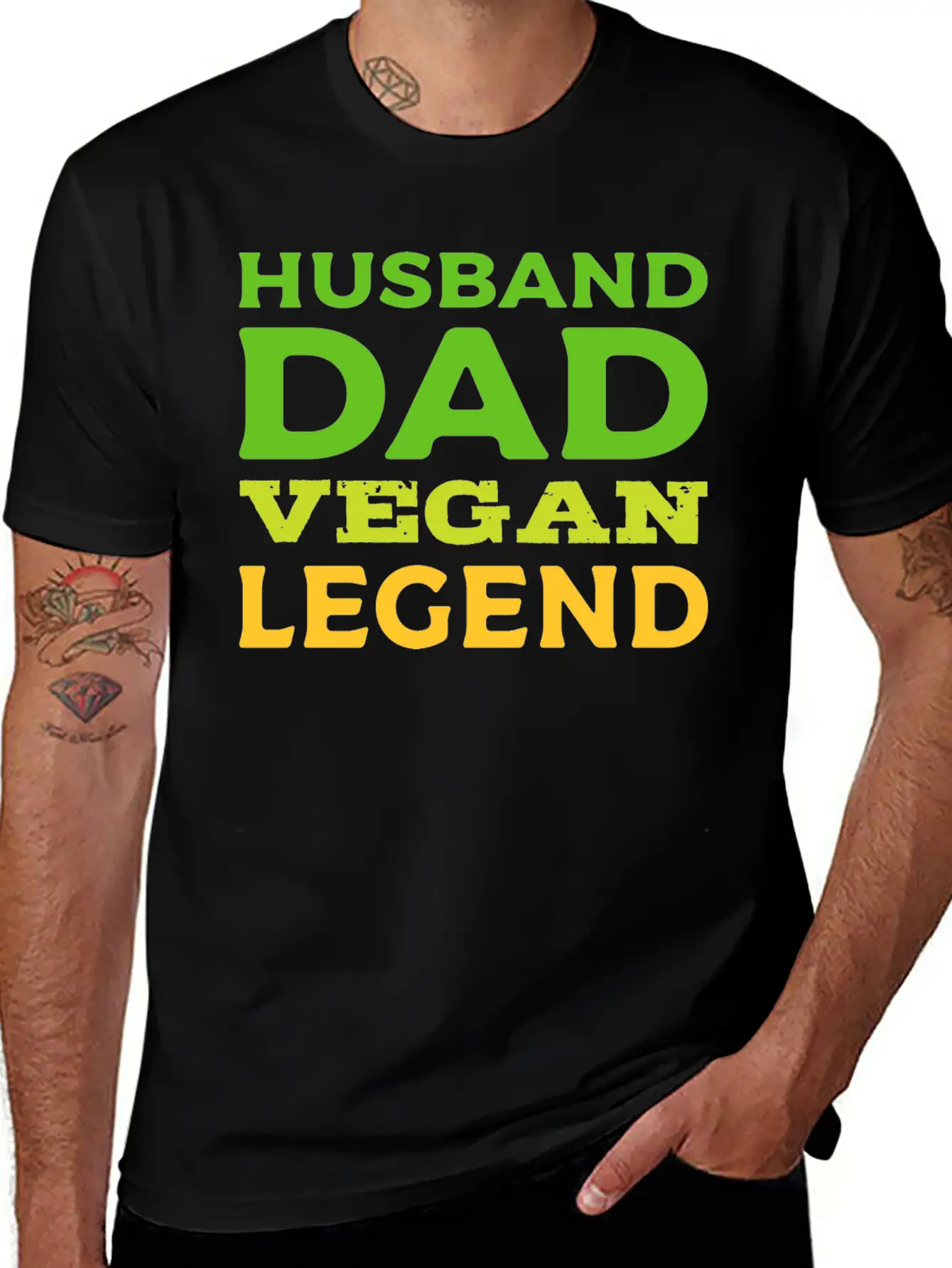 Husband Dad Vegan Loving Husband Gift Unisex Casual T-Shirt – Clean Design For Daily Comfort