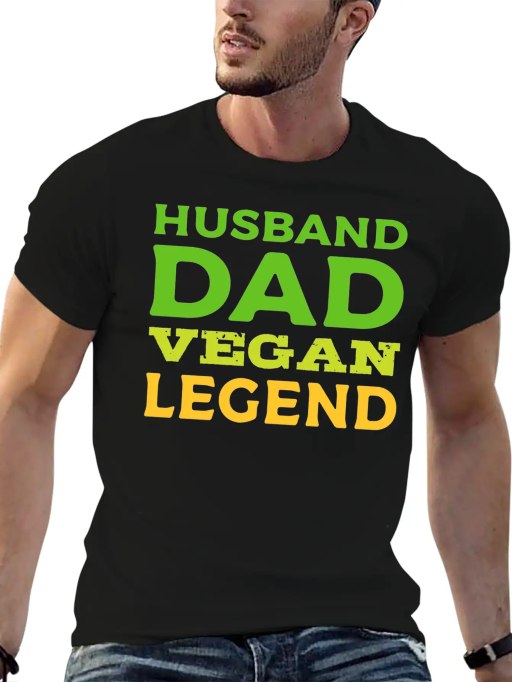 Husband Dad Vegan Loving Husband Gift Unisex Casual T-Shirt – Clean Design For Daily Comfort
