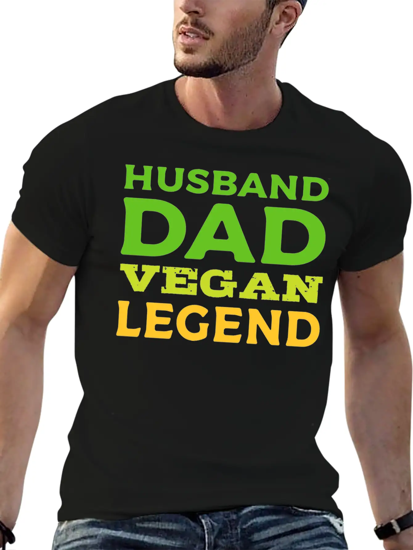 Husband Dad Vegan Loving Husband Gift Unisex Casual T-Shirt – Clean Design For Daily Comfort