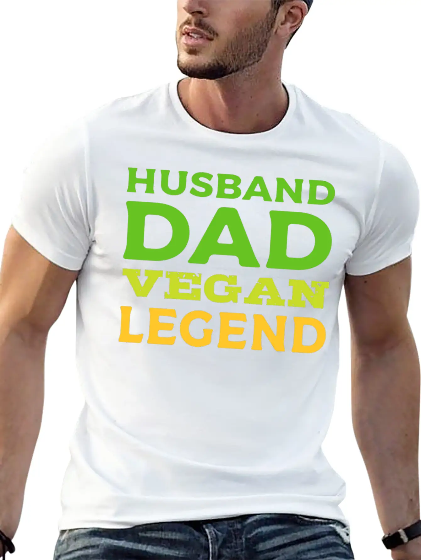 Husband Dad Vegan Loving Husband Gift Unisex Casual T-Shirt – Clean Design For Daily Comfort
