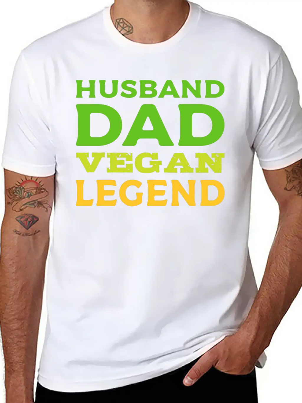 Husband Dad Vegan Loving Husband Gift Unisex Casual T-Shirt – Clean Design For Daily Comfort