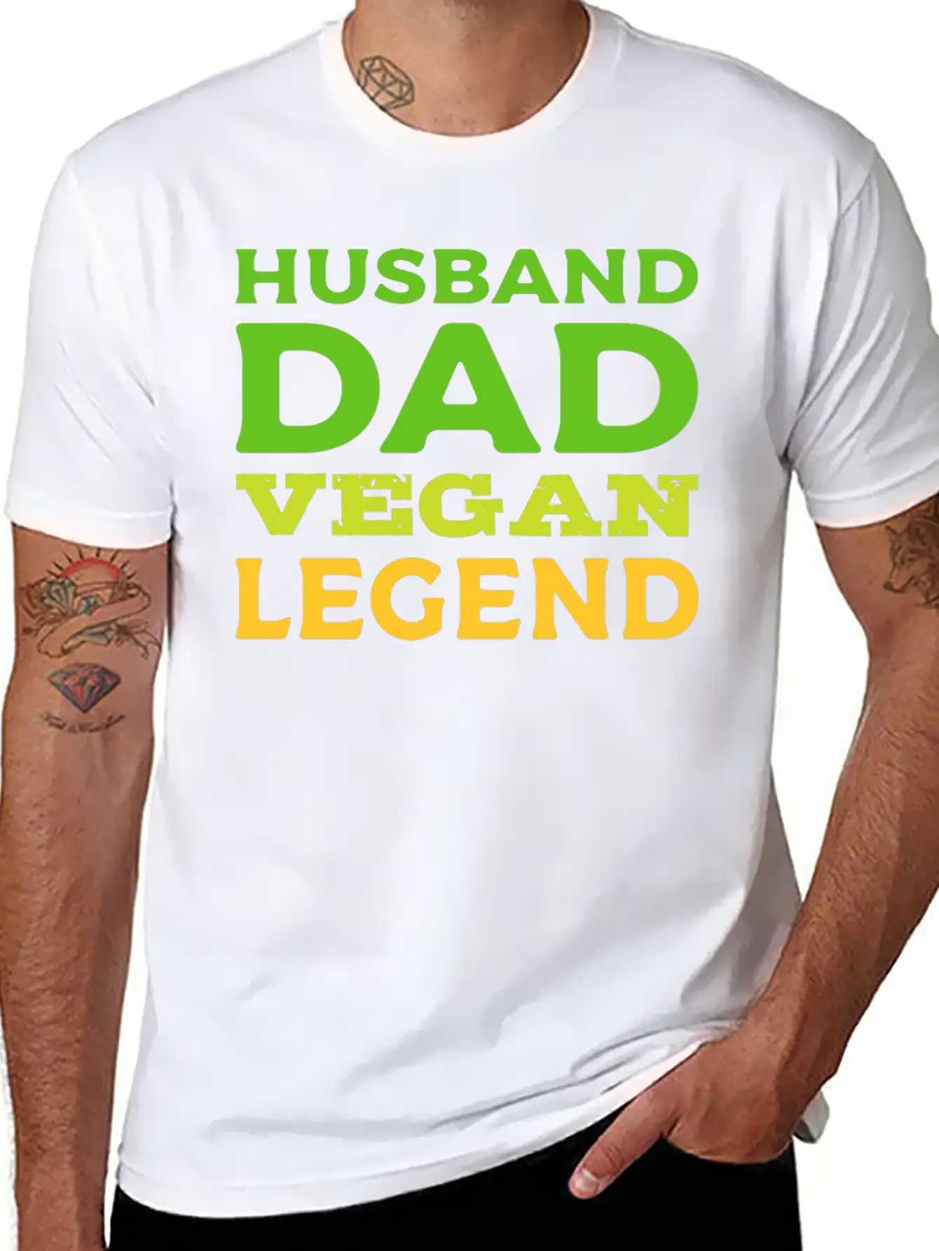 Husband Dad Vegan Loving Husband Gift Unisex Casual T-Shirt – Clean Design For Daily Comfort