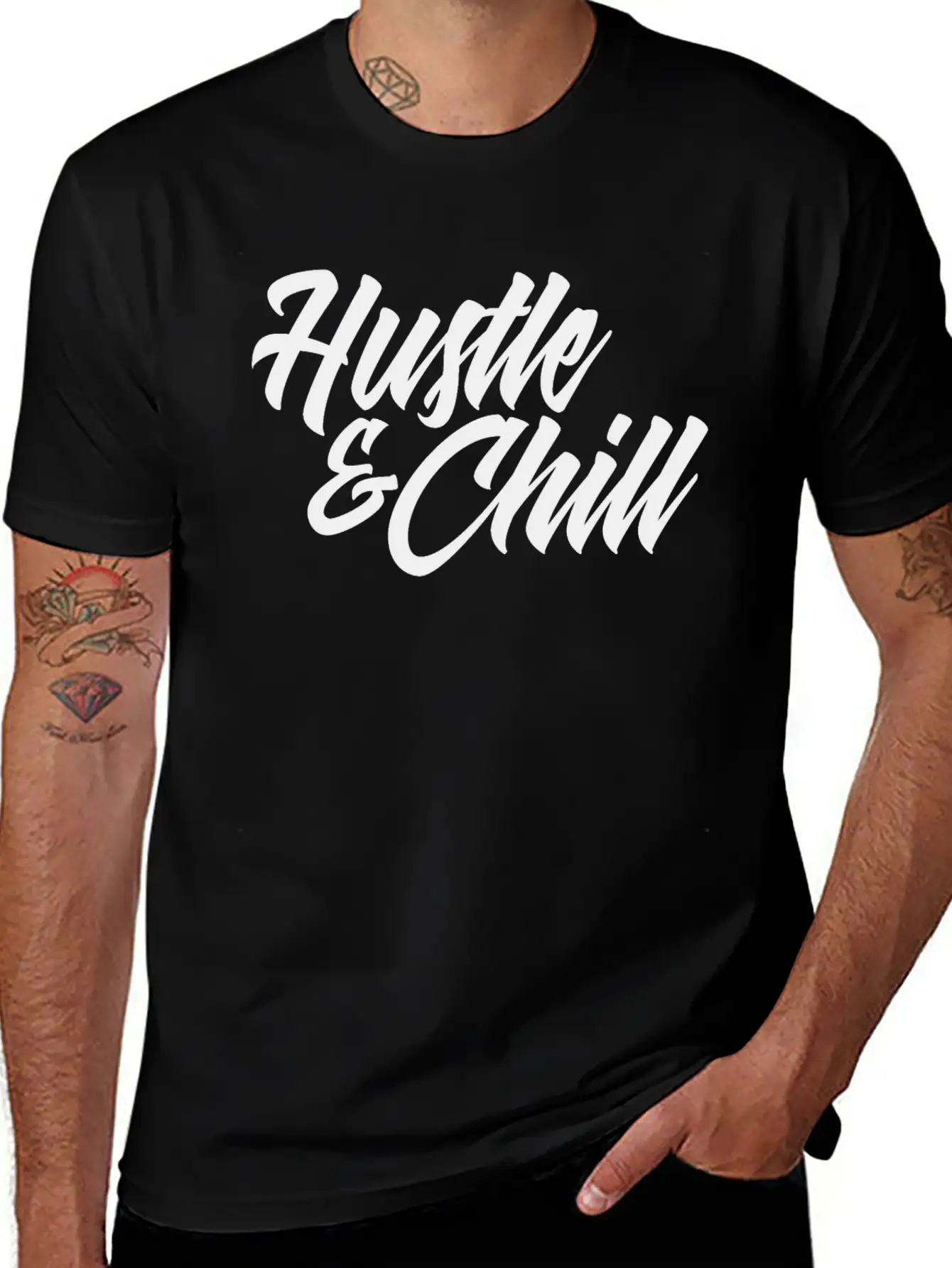 Hustle And Chill Classic Fit Graphic Tee For Daily Comfort – Unisex Cotton Shirt