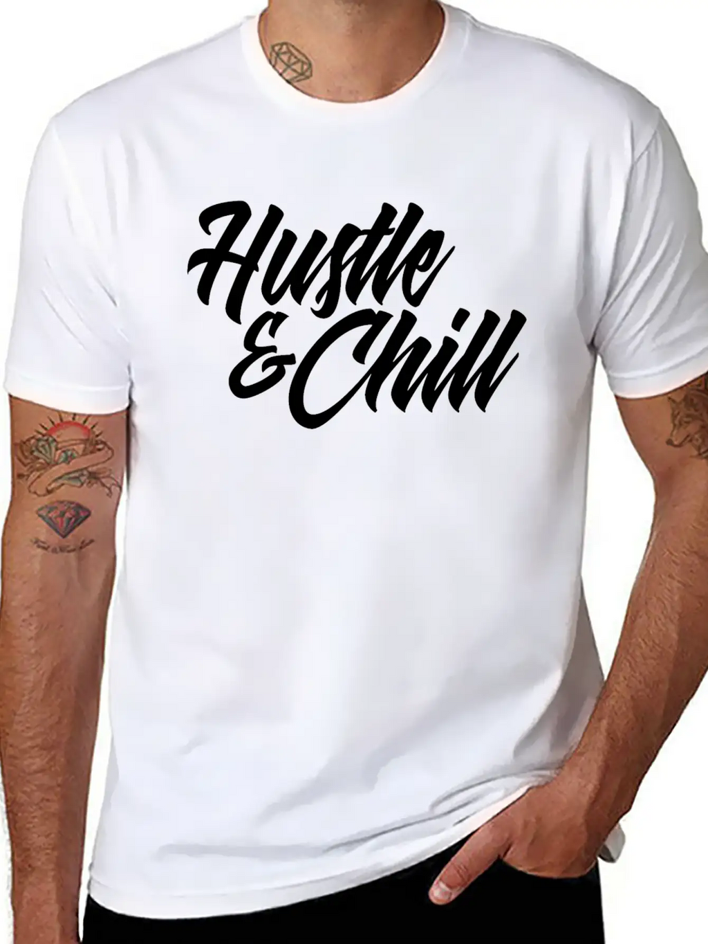 Hustle And Chill Classic Fit Graphic Tee For Daily Comfort – Unisex Cotton Shirt