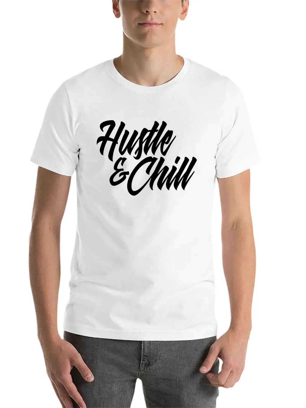 Hustle And Chill Classic Fit Graphic Tee For Daily Comfort – Unisex Cotton Shirt