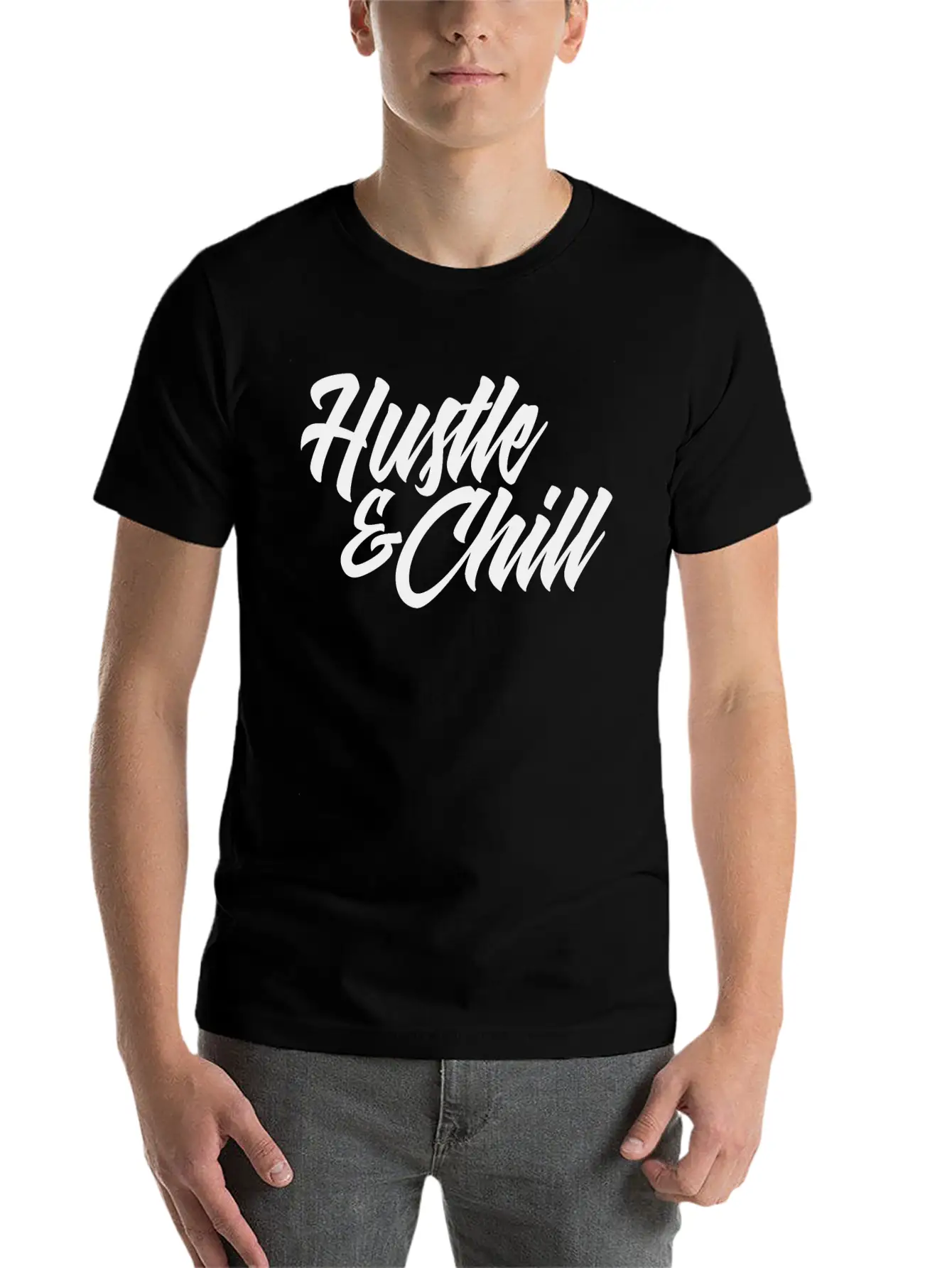 Hustle And Chill Classic Fit Graphic Tee For Daily Comfort – Unisex Cotton Shirt