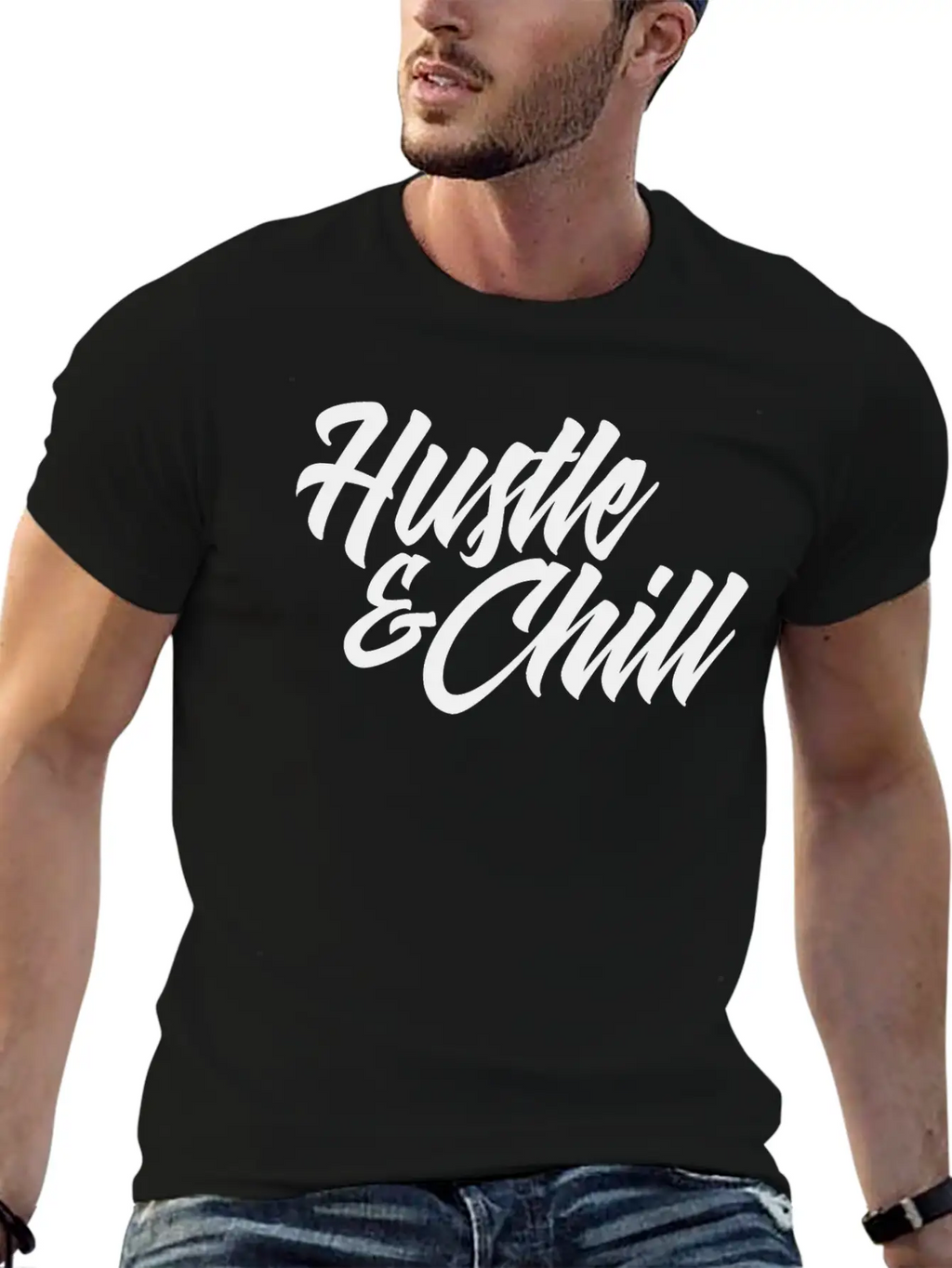 Hustle And Chill Classic Fit Graphic Tee For Daily Comfort – Unisex Cotton Shirt