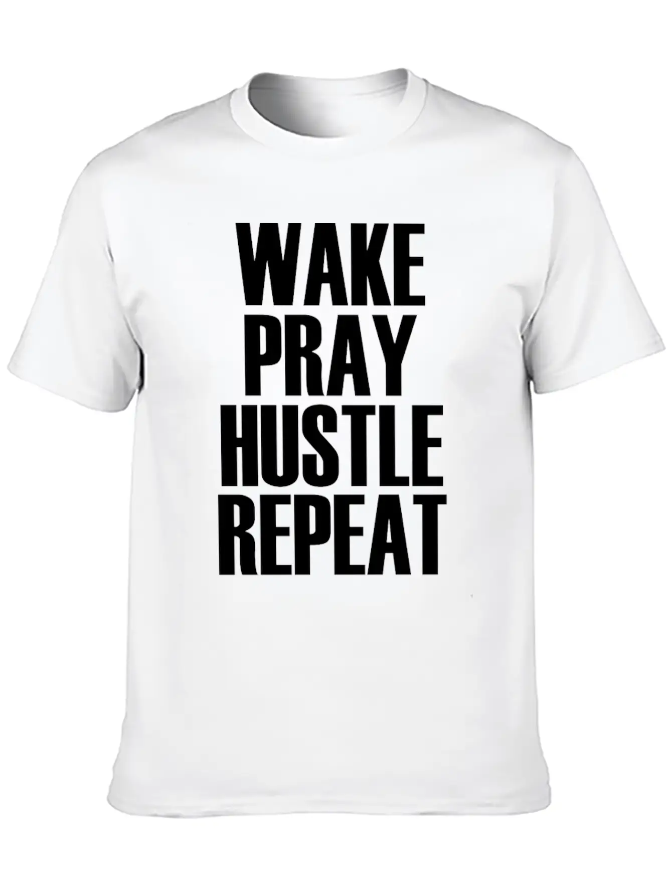 Hustle Wake Pray Hustle Repeat Breathable Soft Cotton T-Shirt – Timeless Casual Look