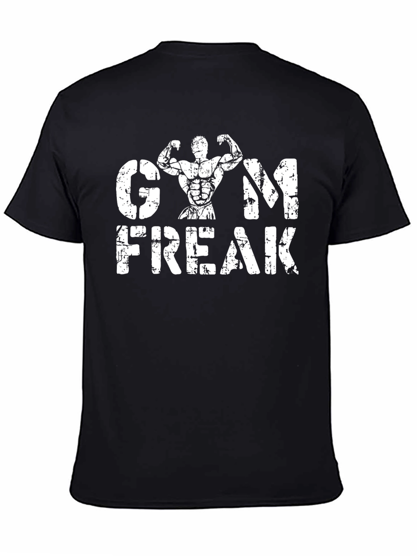 Gym Freak Graphic T-Shirt - Black Cotton Fitness Tee