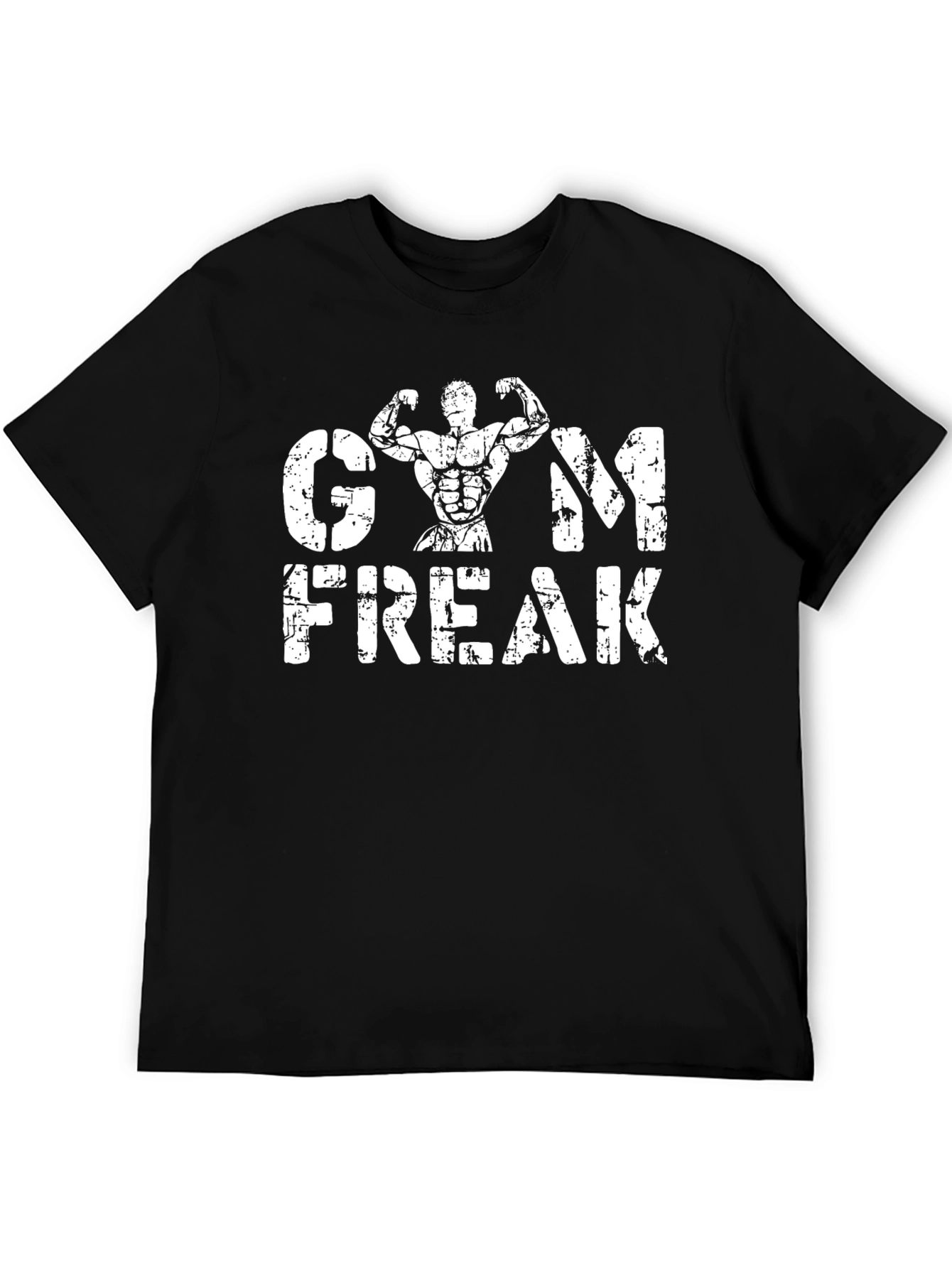 Gym Freak Graphic T-Shirt - Black Cotton Fitness Tee