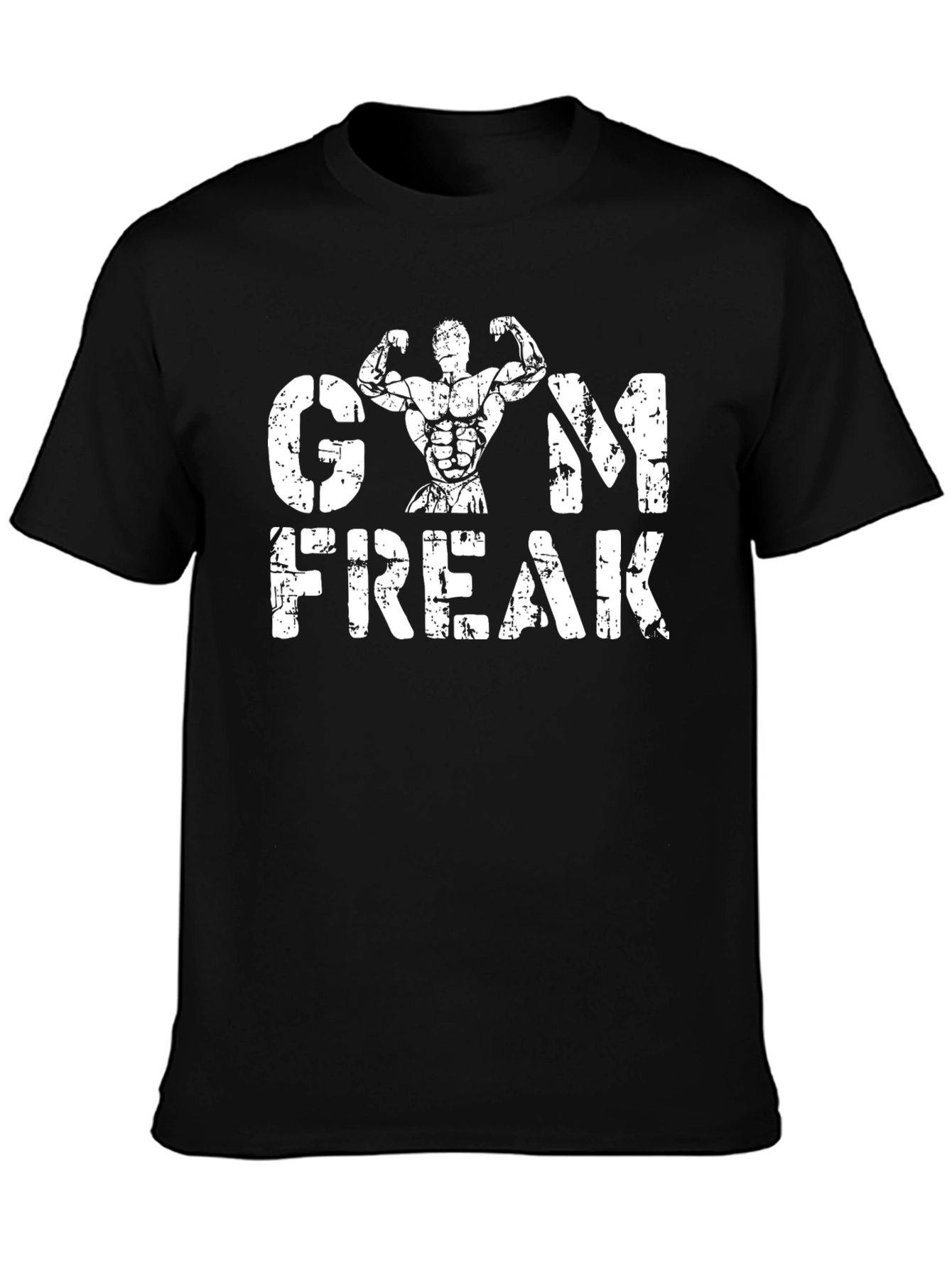 Gym Freak Graphic T-Shirt - Black Cotton Fitness Tee