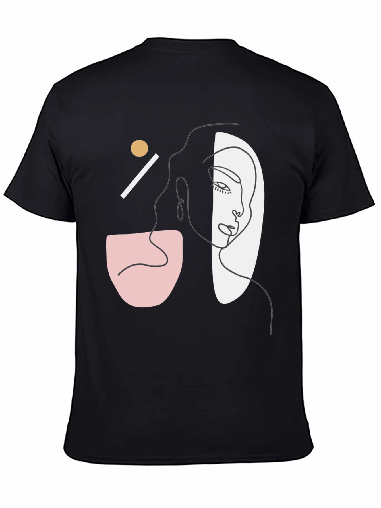 Abstract Face Graphic Tee - Modern Art Style