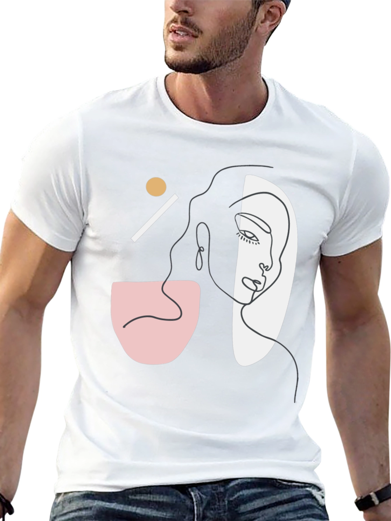 Abstract Face Graphic Tee - Modern Art Style