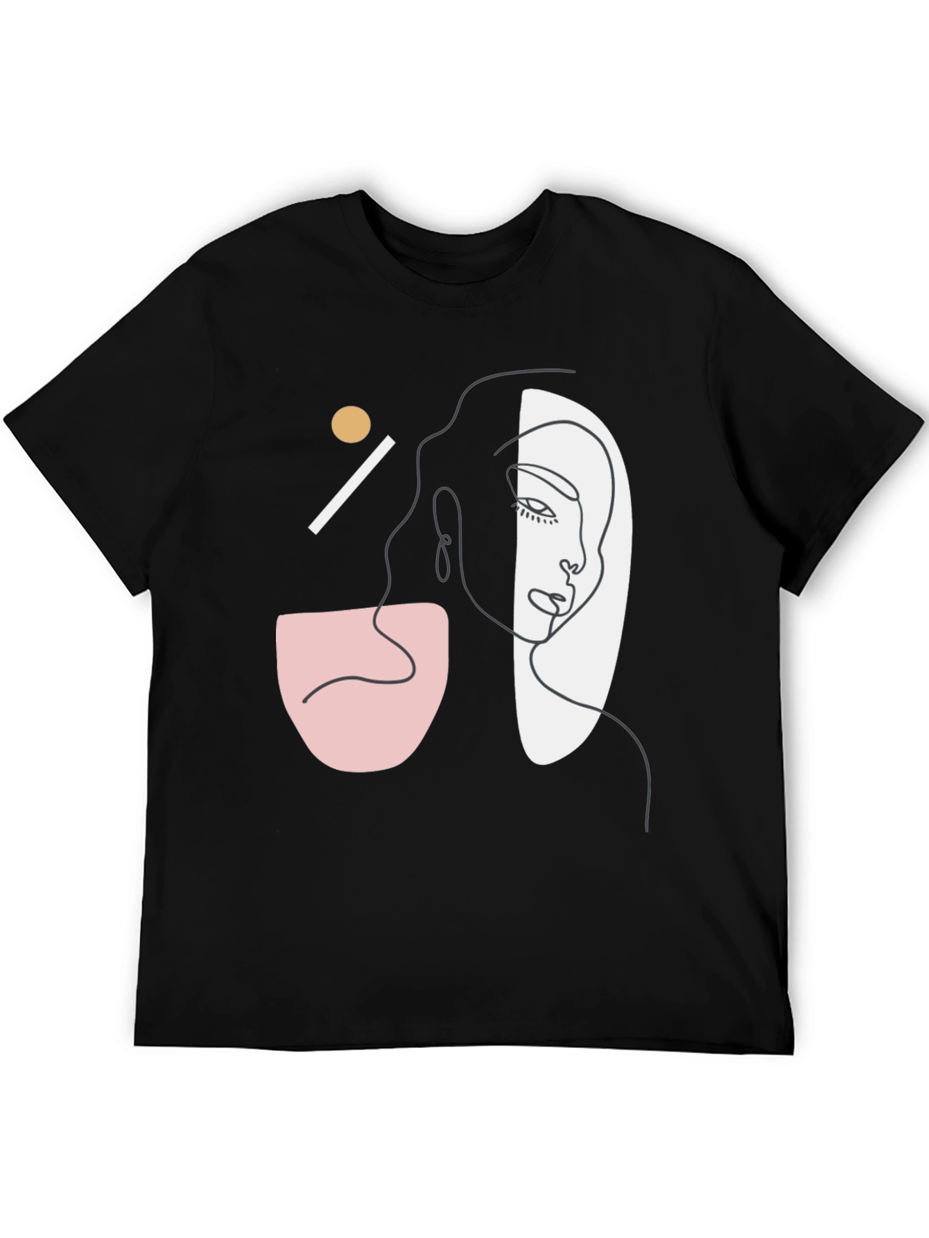 Abstract Face Graphic Tee - Modern Art Style