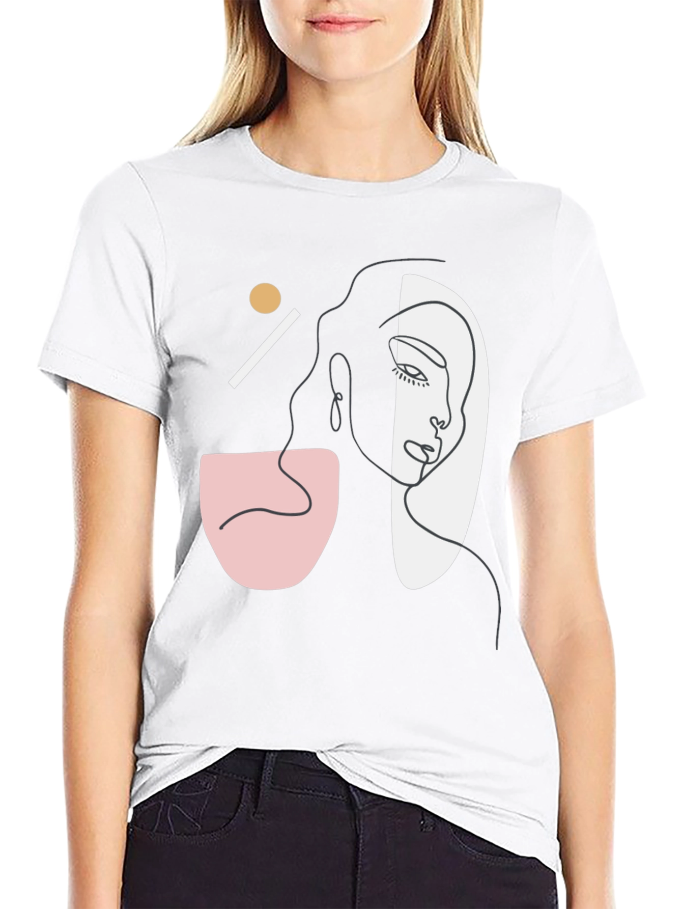 Abstract Face Graphic Tee - Modern Art Style