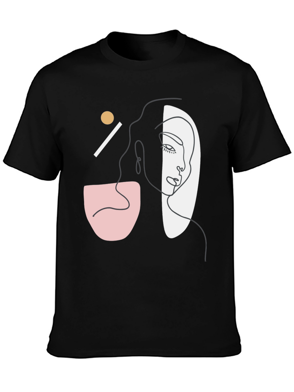 Abstract Face Graphic Tee - Modern Art Style