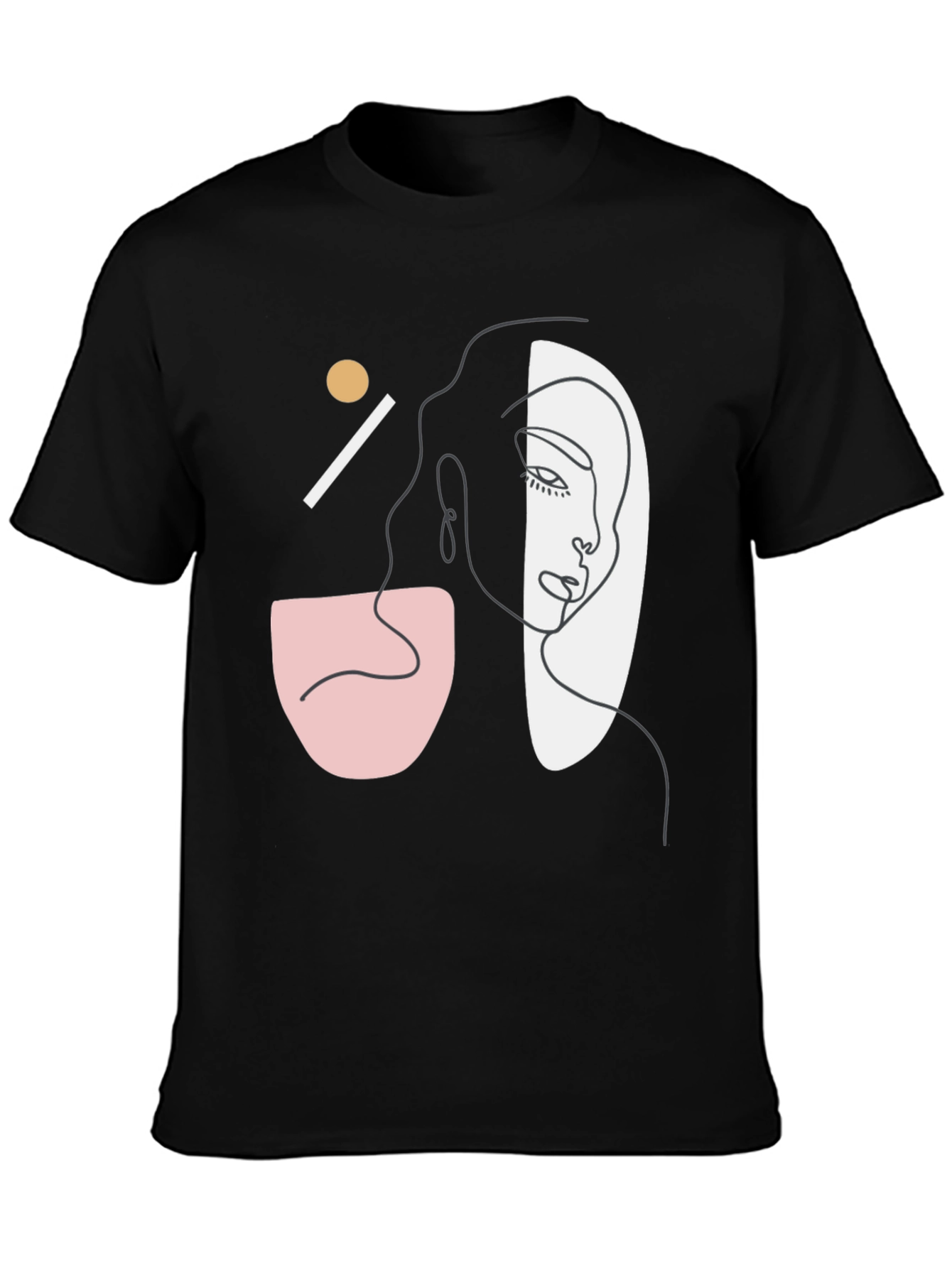 Abstract Face Graphic Tee - Modern Art Style