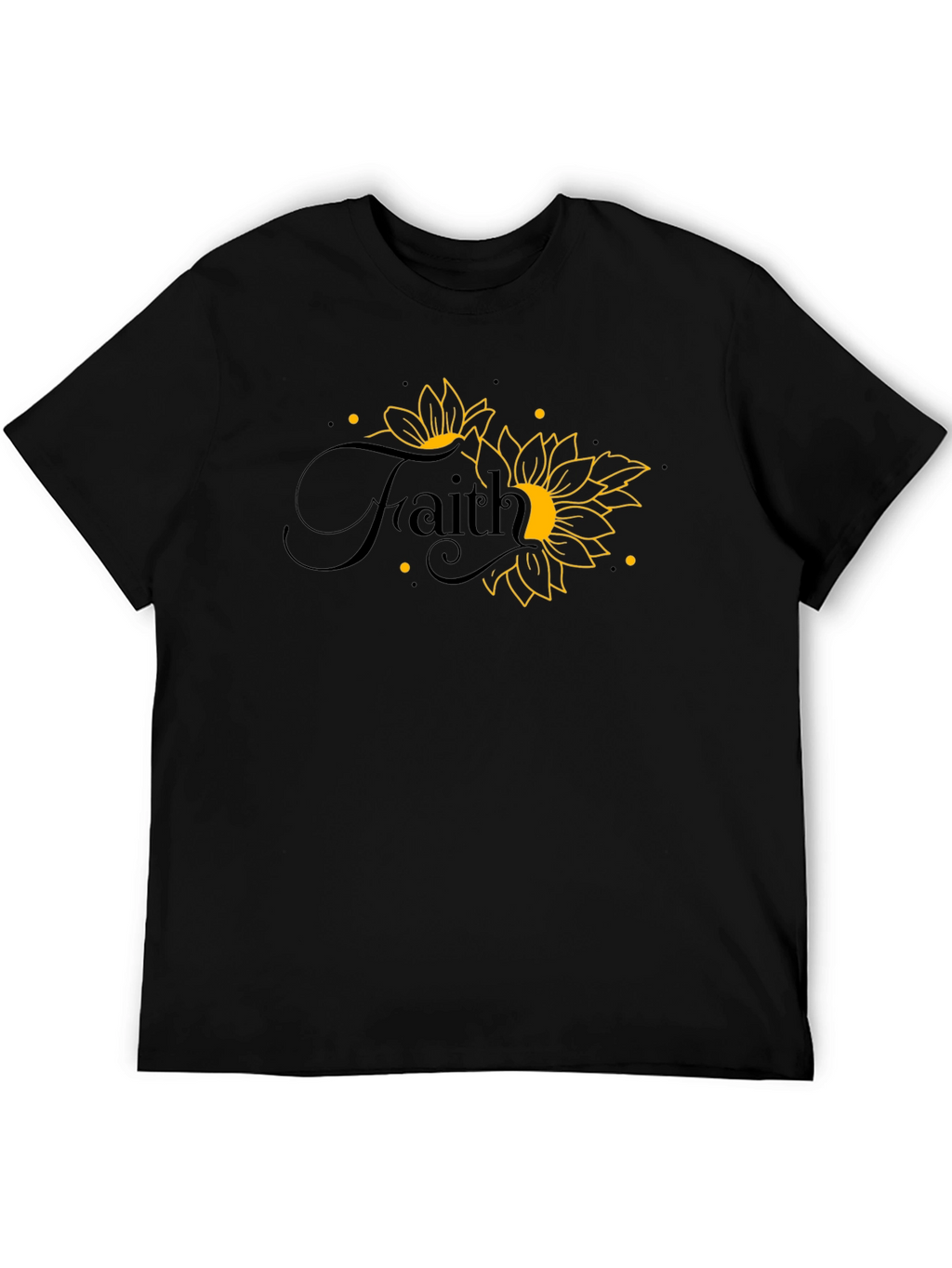 Faith Sunflower Graphic Tee - Black T-Shirt