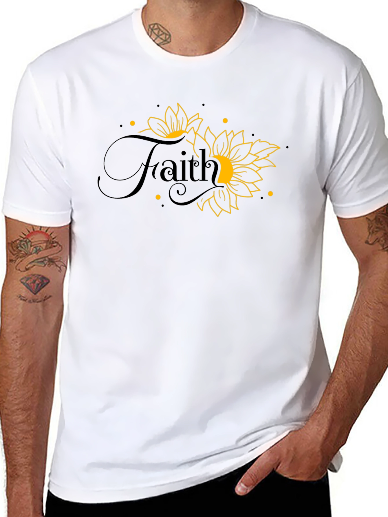 Faith Sunflower Graphic Tee - Black T-Shirt