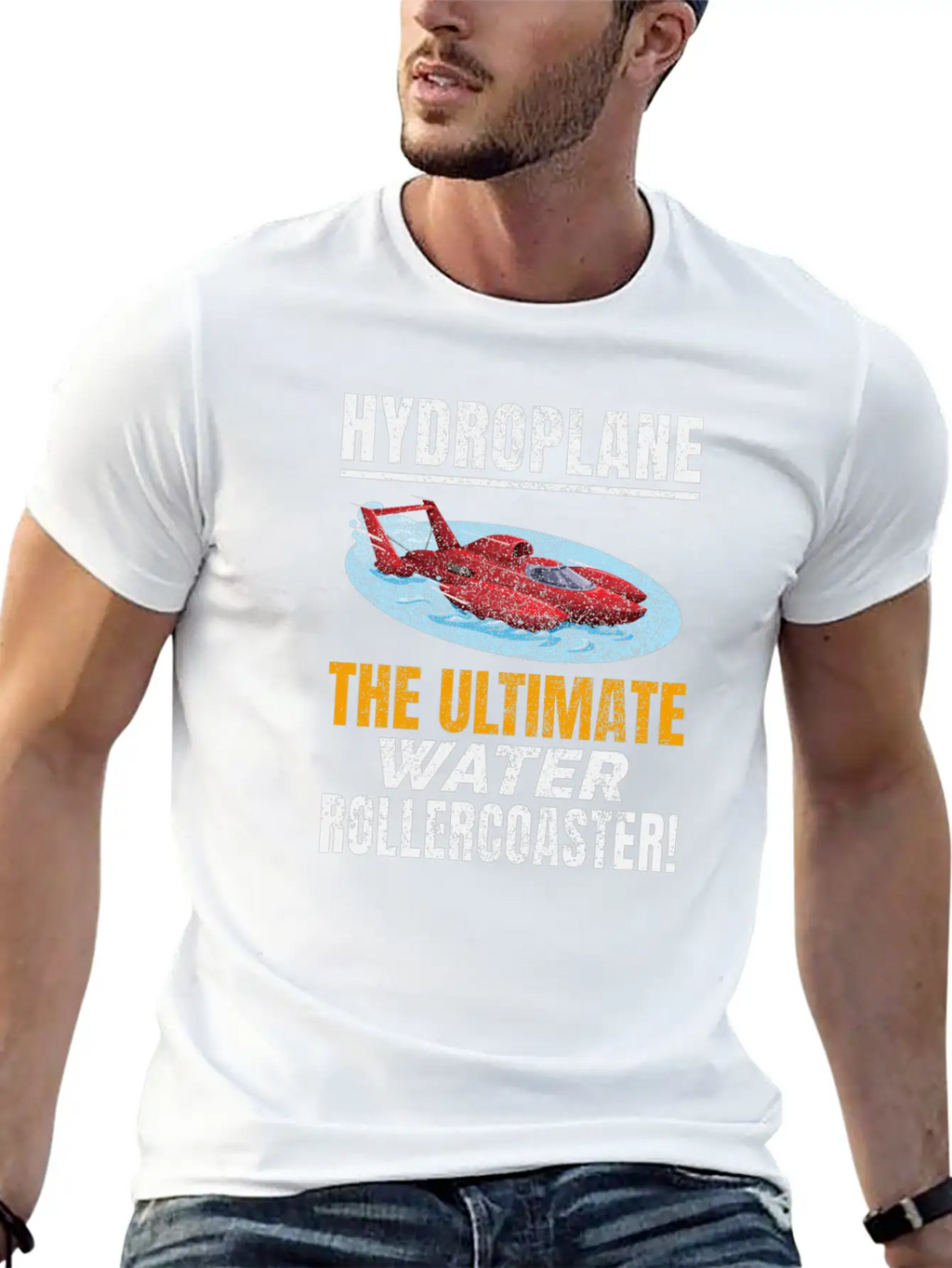 Hydroplane Boat Racing Rollercoaster Adventure Unisex Short Sleeve Soft Cotton T-Shirt – Casual Everyday Wear