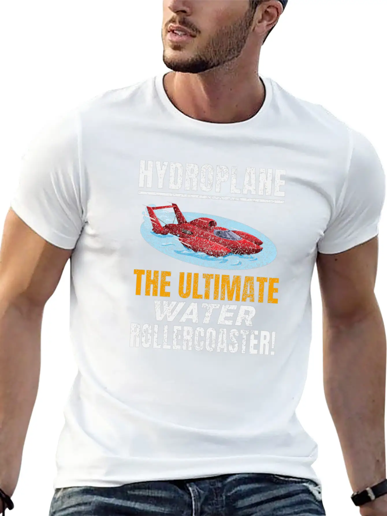 Hydroplane Boat Racing Rollercoaster Adventure Unisex Short Sleeve Soft Cotton T-Shirt – Casual Everyday Wear