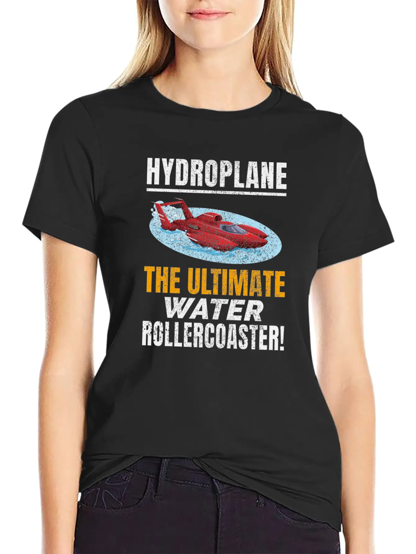 Hydroplane Boat Racing Rollercoaster Adventure Unisex Short Sleeve Soft Cotton T-Shirt – Casual Everyday Wear