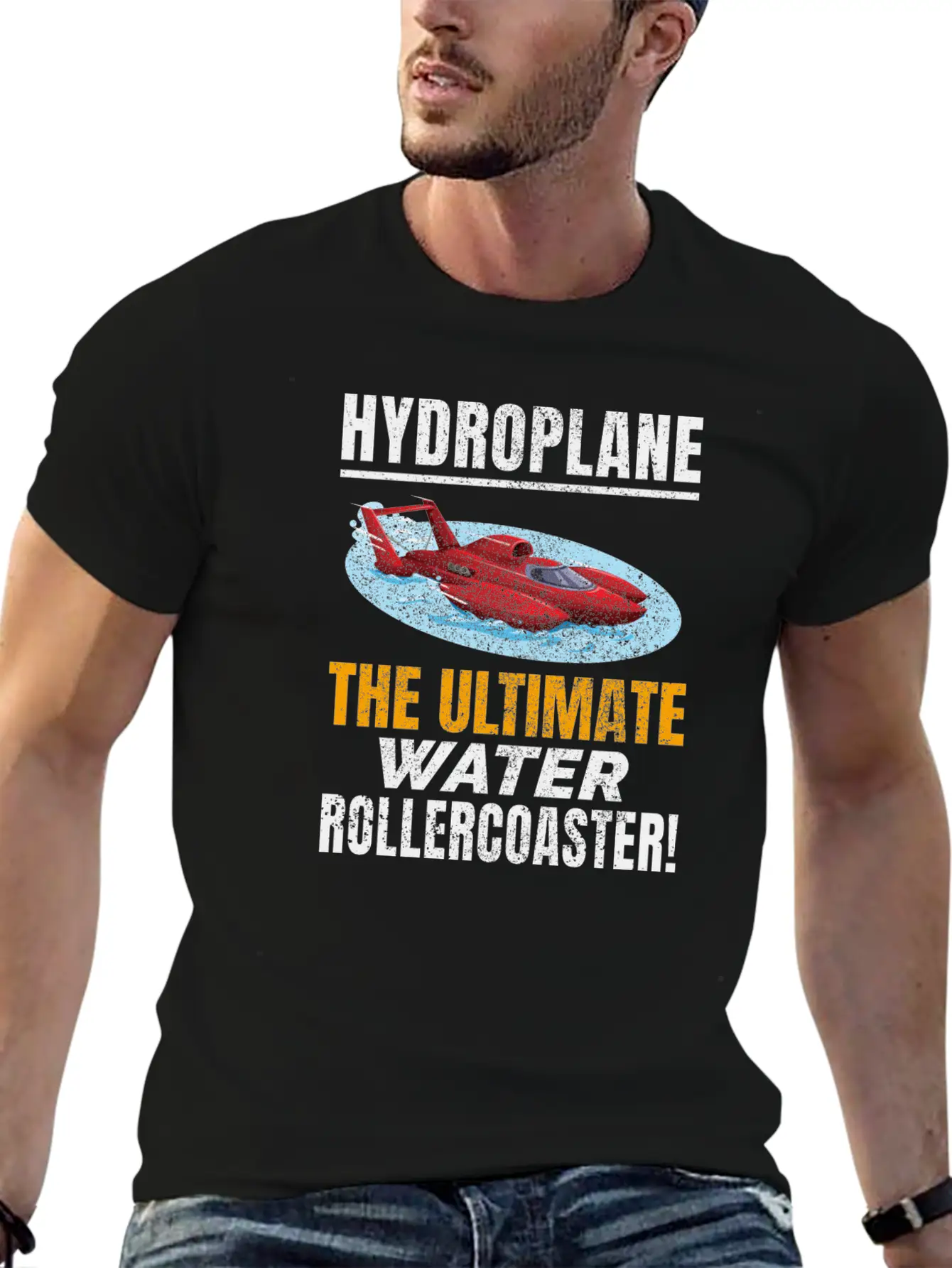 Hydroplane Boat Racing Rollercoaster Adventure Unisex Short Sleeve Soft Cotton T-Shirt – Casual Everyday Wear