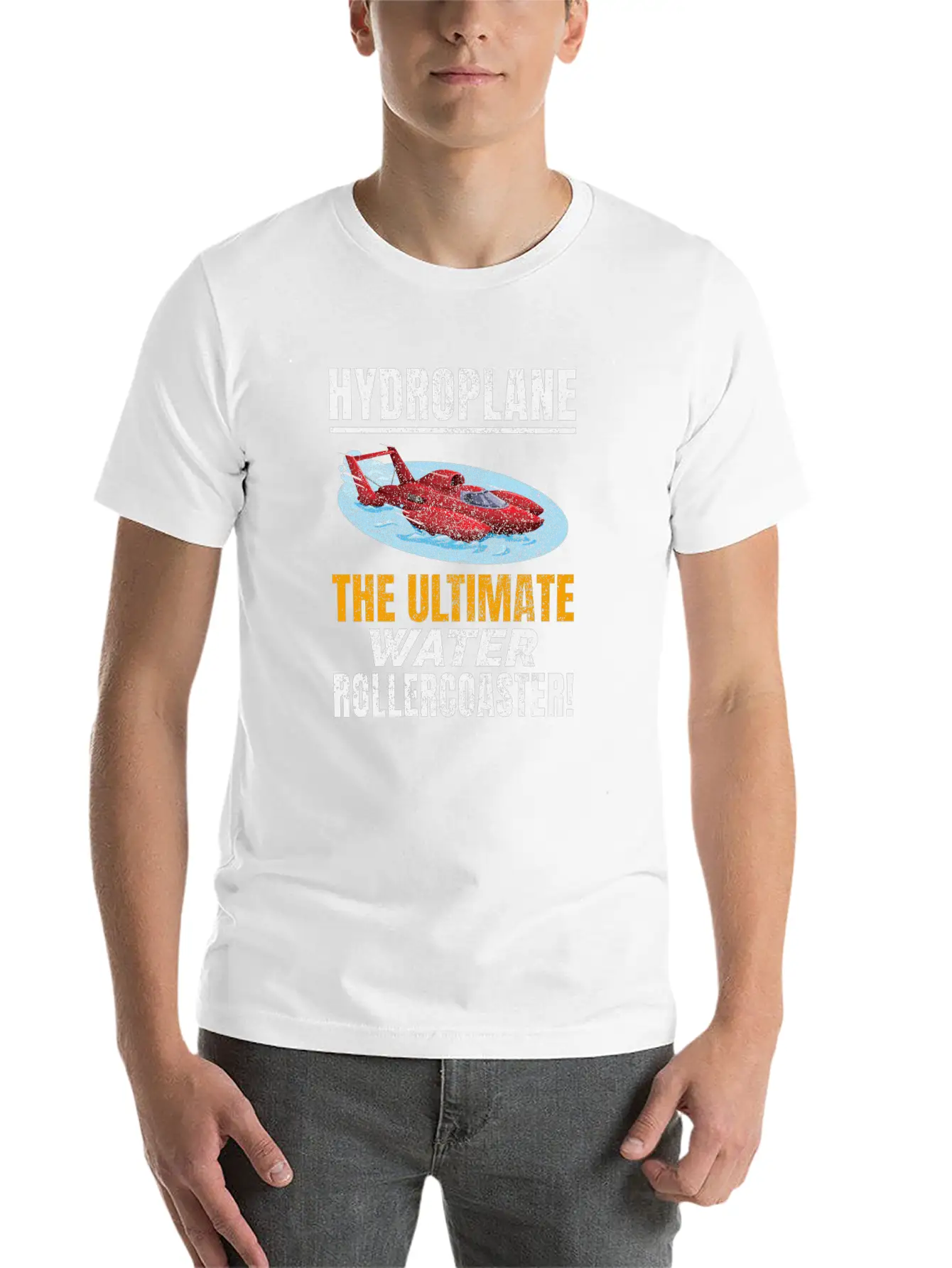 Hydroplane Boat Racing Rollercoaster Adventure Unisex Short Sleeve Soft Cotton T-Shirt – Casual Everyday Wear