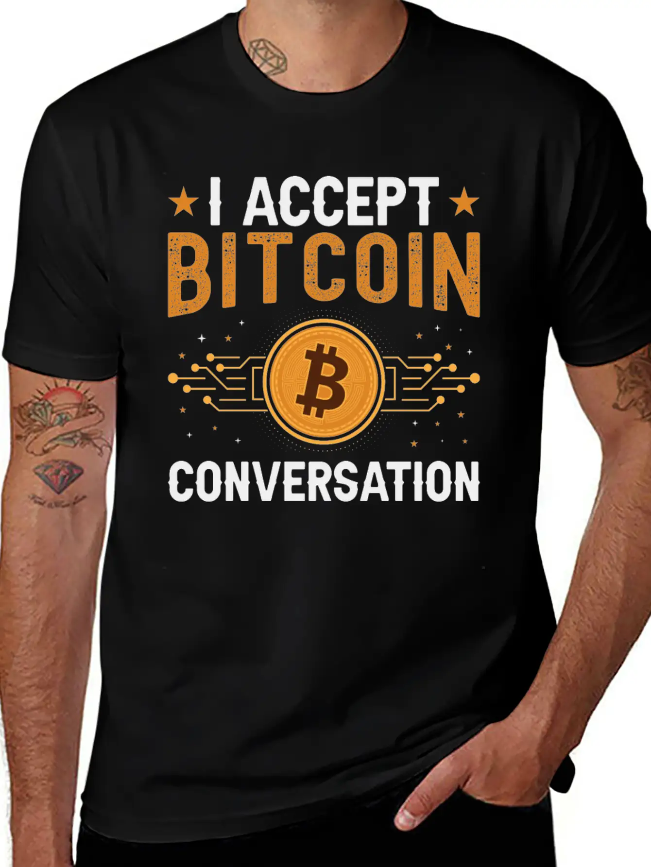 I Accept Bitcoin Conversation Essential Cotton Tee For Daily Outfits – Unisex Style
