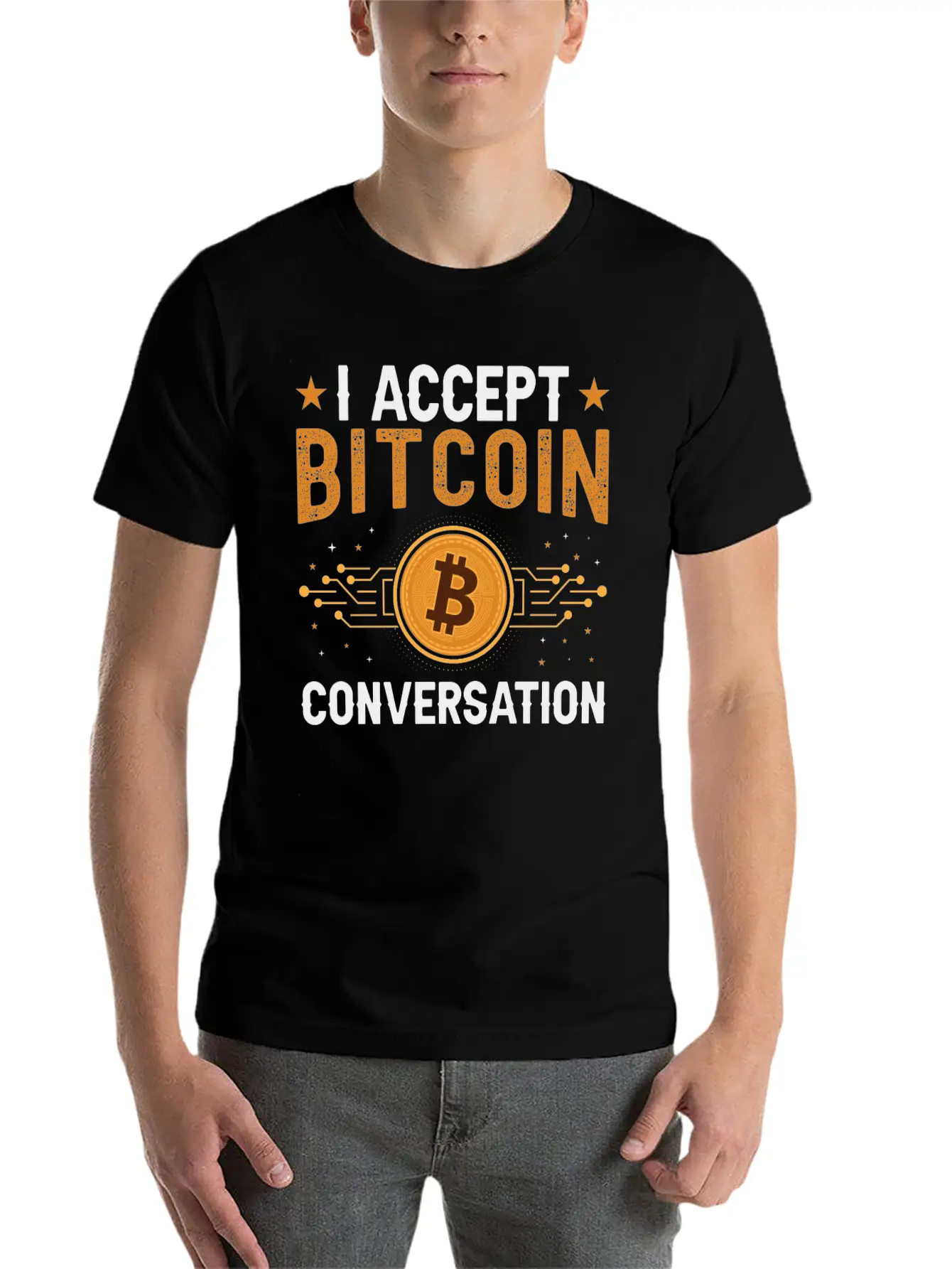 I Accept Bitcoin Conversation Essential Cotton Tee For Daily Outfits – Unisex Style