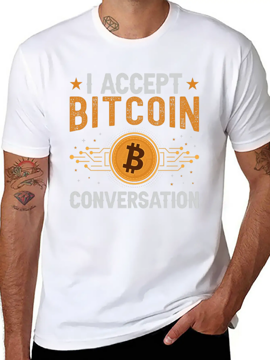 I Accept Bitcoin Conversation Essential Cotton Tee For Daily Outfits – Unisex Style