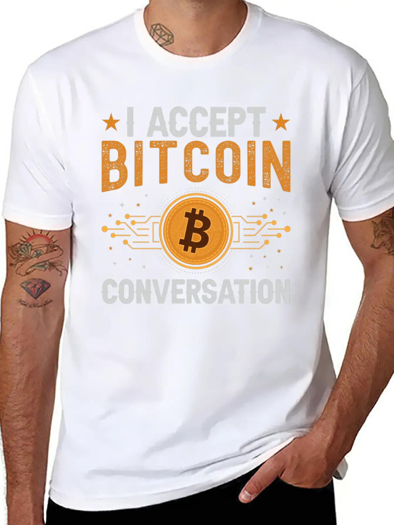 I Accept Bitcoin Conversation Essential Cotton Tee For Daily Outfits – Unisex Style
