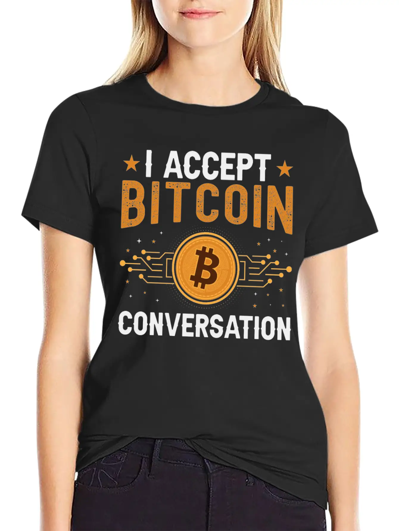 I Accept Bitcoin Conversation Essential Cotton Tee For Daily Outfits – Unisex Style