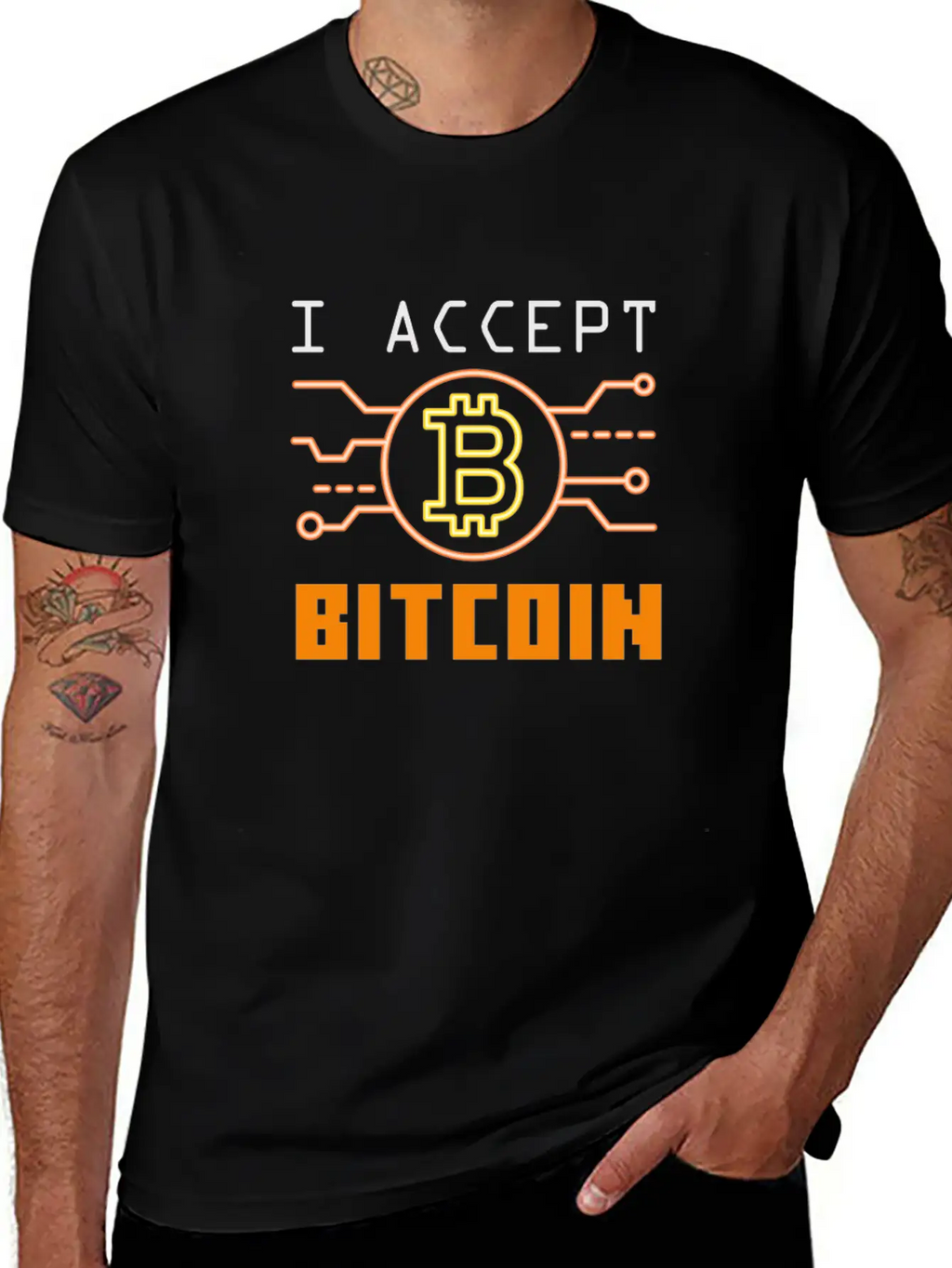 I Accept Bitcoin - Cryptocurrency Essential Cotton Tee For Daily Outfits – Unisex Style