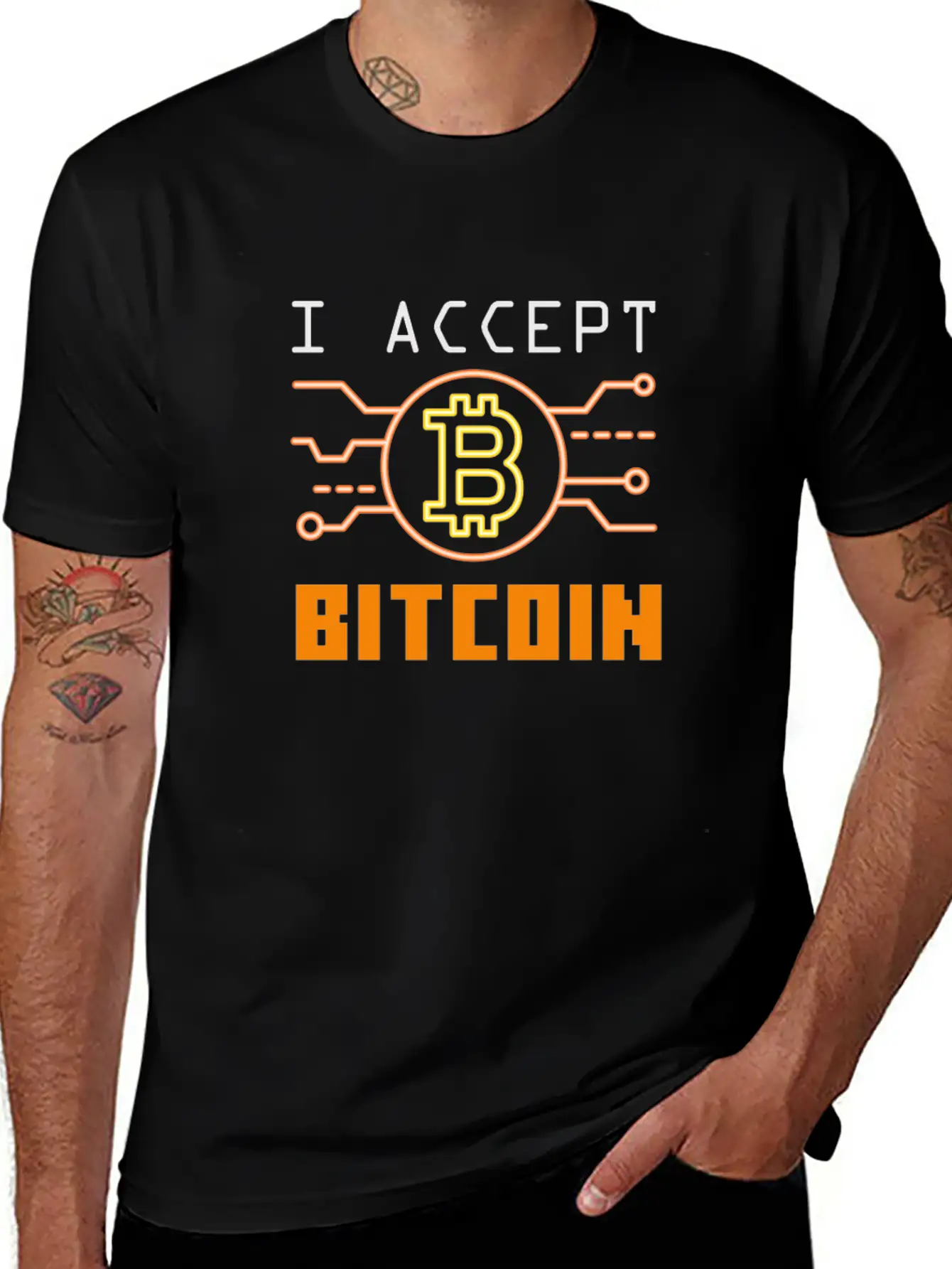 I Accept Bitcoin - Cryptocurrency Essential Cotton Tee For Daily Outfits – Unisex Style