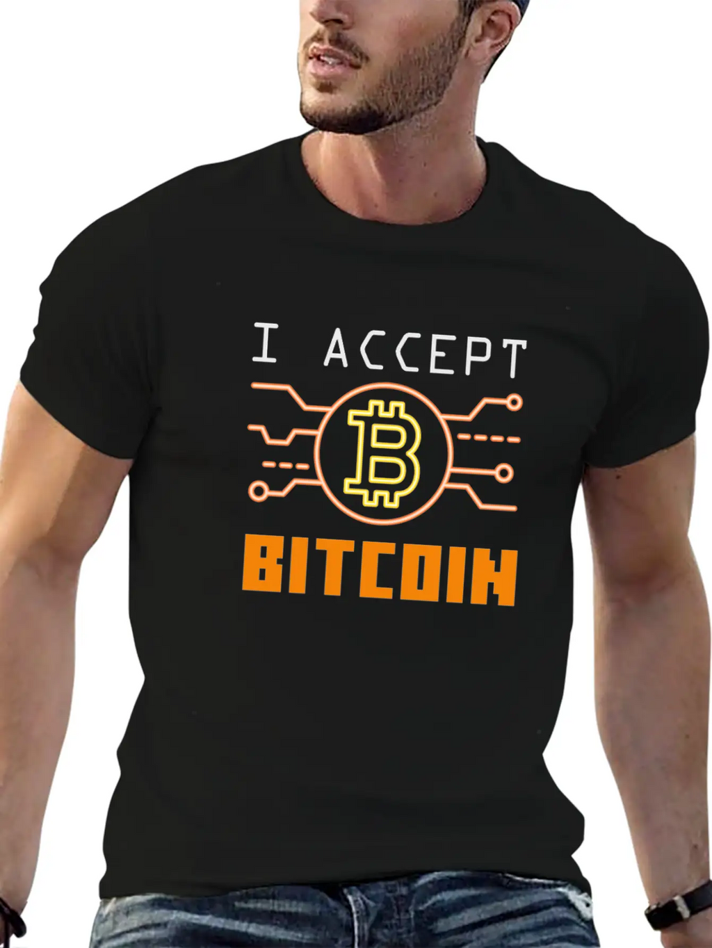 I Accept Bitcoin - Cryptocurrency Essential Cotton Tee For Daily Outfits – Unisex Style